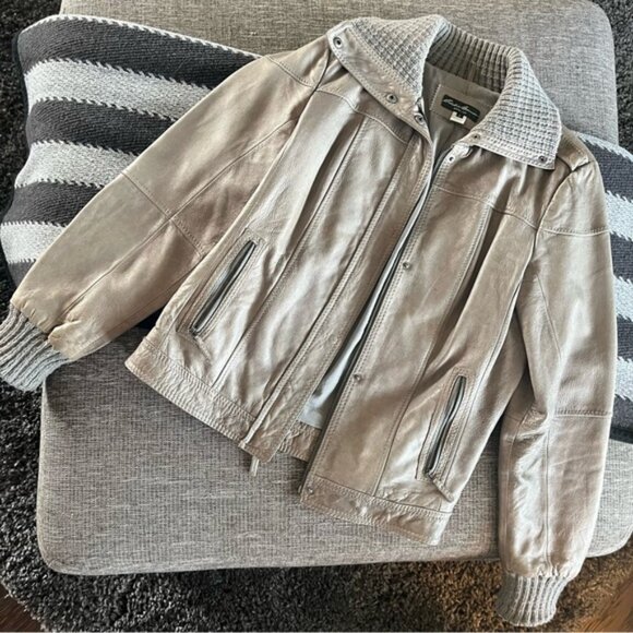 Eddie Bauer leather bomber jacket - Picture 1 of 5